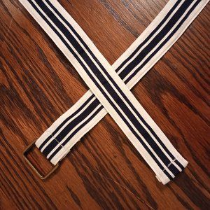 Grosgrain White and Navy Striped Belt